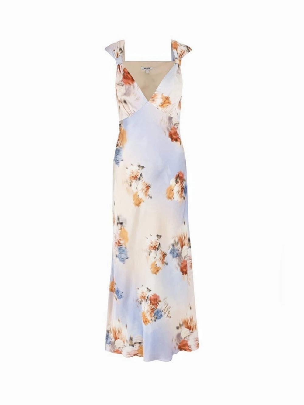 Maison Amory Floral Maxi Dress in Blue & White